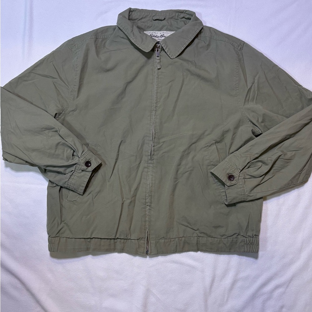 Eddie Bauer Green Lightweight Shirt Jacket with Collared Neckline